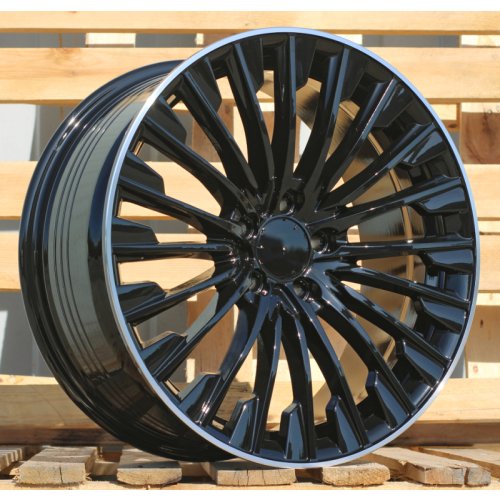 Alu kola Racing Line FBX132, 20x8.5 5x112 ET40, Černá + leštěný límec (zátěžová)